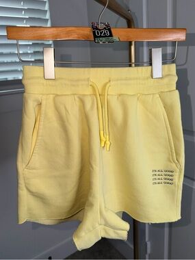 29. Vitality Yellow Drawstring Fleece Shorts - It's All Good